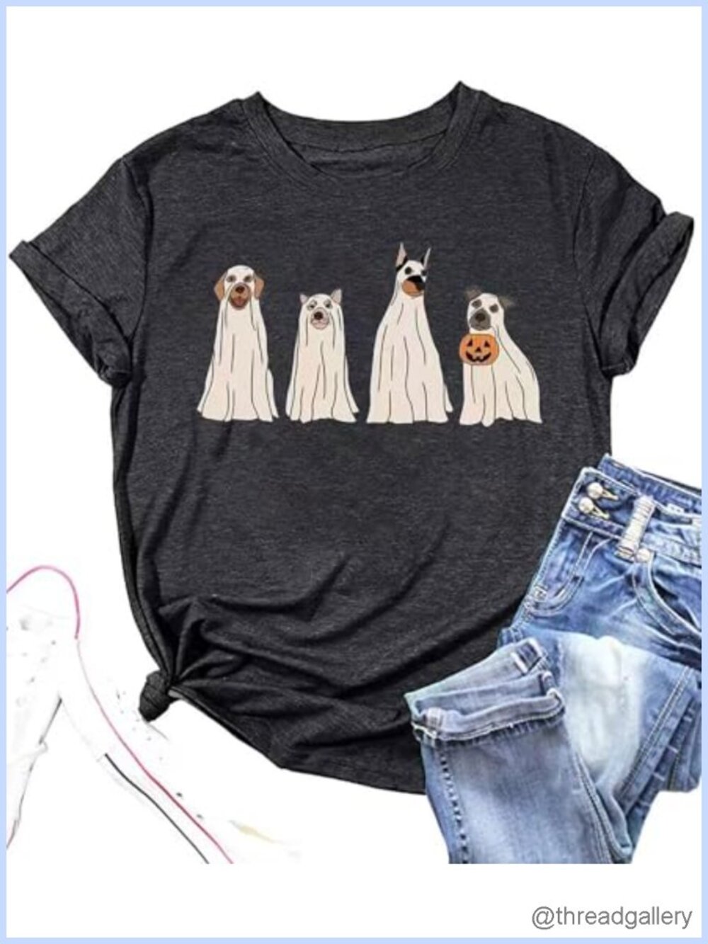 Women's Halloween Pumpkin Graphic Tee Short Sleeve Fall T-Shirt